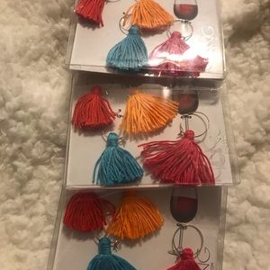 Wine glass markers / tassels Multi color